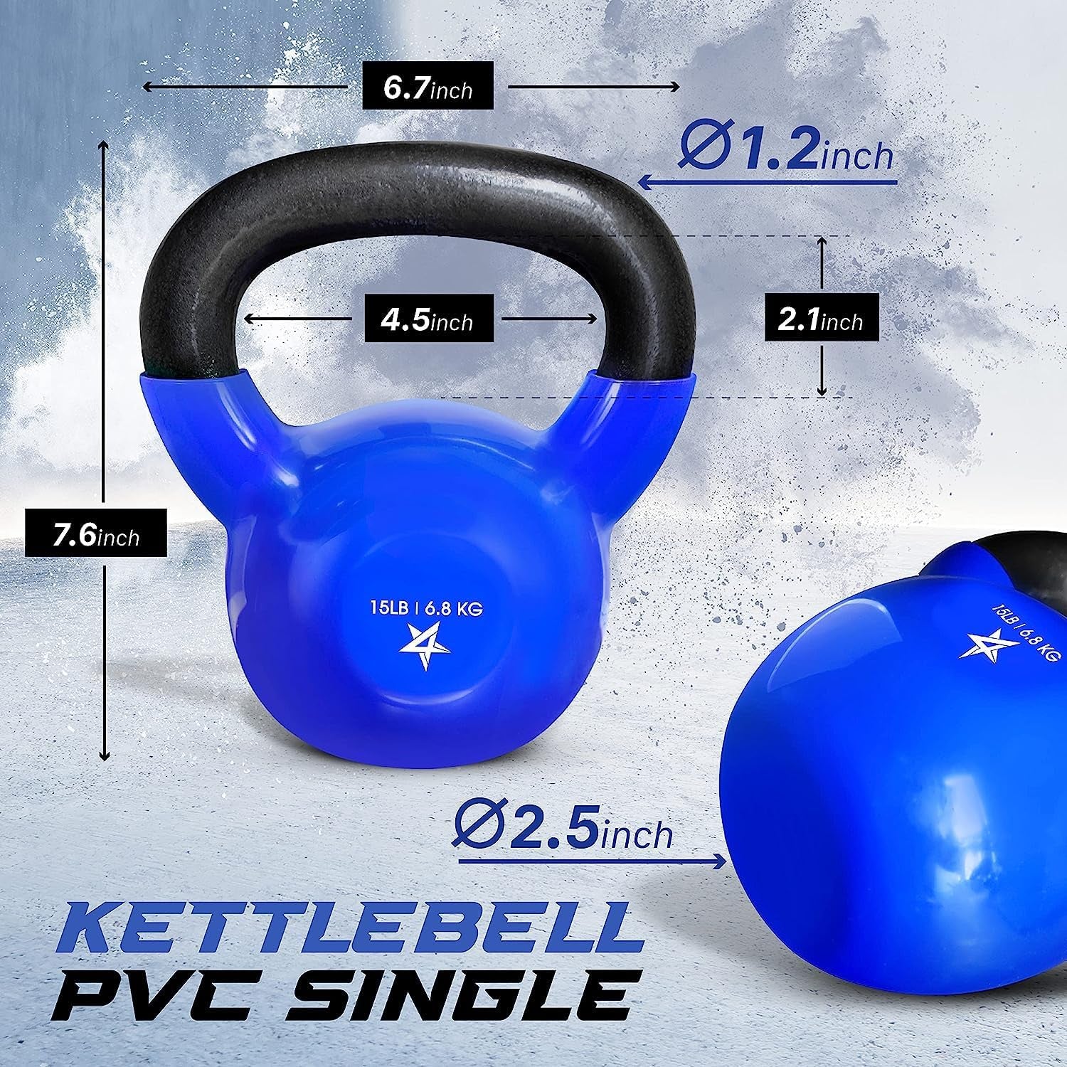 Yes4All Vinyl Coated Cast Iron Kettlebells (5-65 lbs) for Strength Training and Full Body Workouts