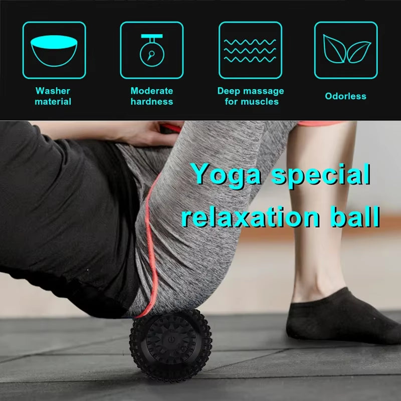 Electric Massage Ball Vibrating Sport Fitness Foot Pain Relief Plantar Faciities Reliever Gym Home Training Yoga Massager Ball