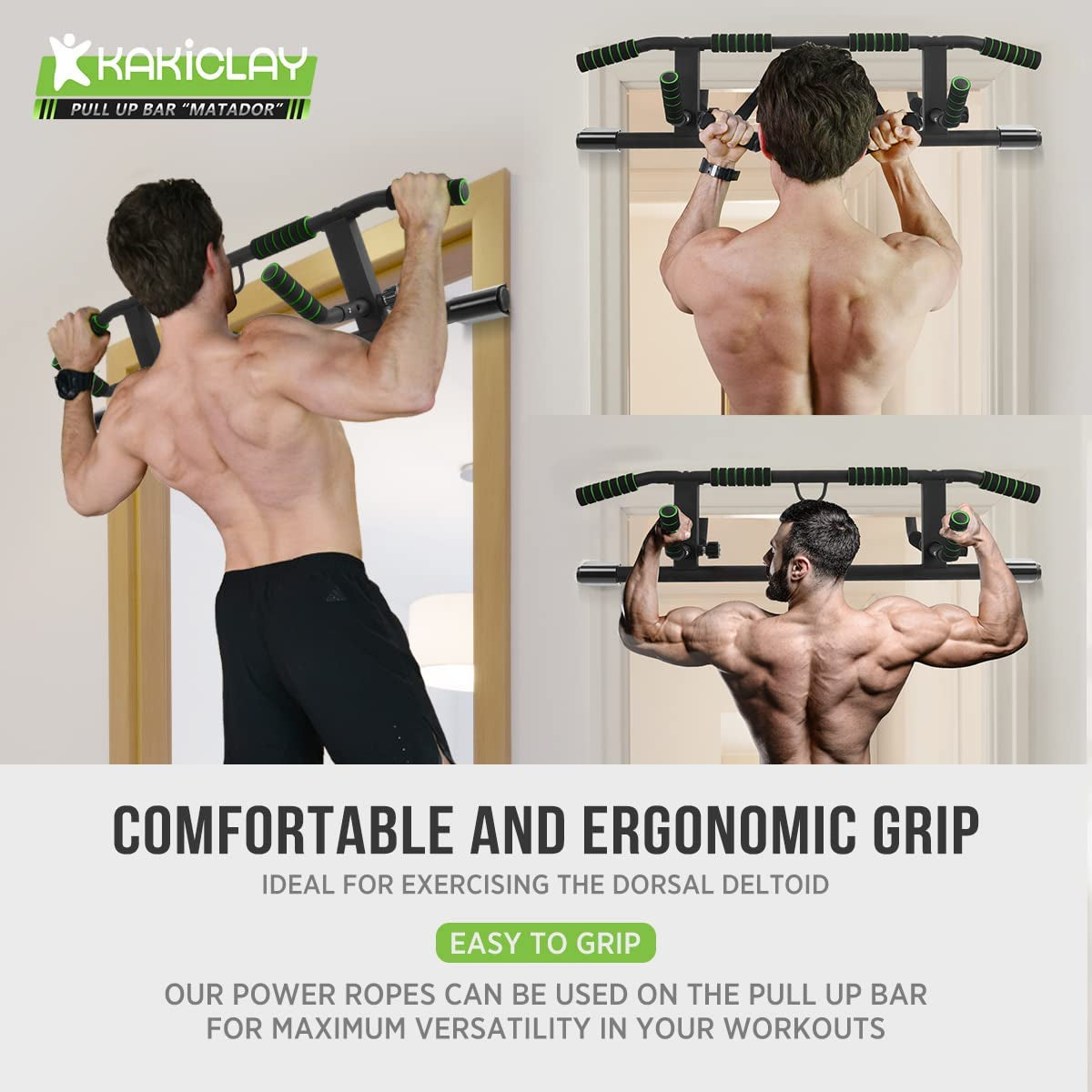 2024 Enhanced Multi-Grip Pull-Up Bar with Innovative Larger Hooks Technology - USA Patented Design, Shipping, and Warranty Included