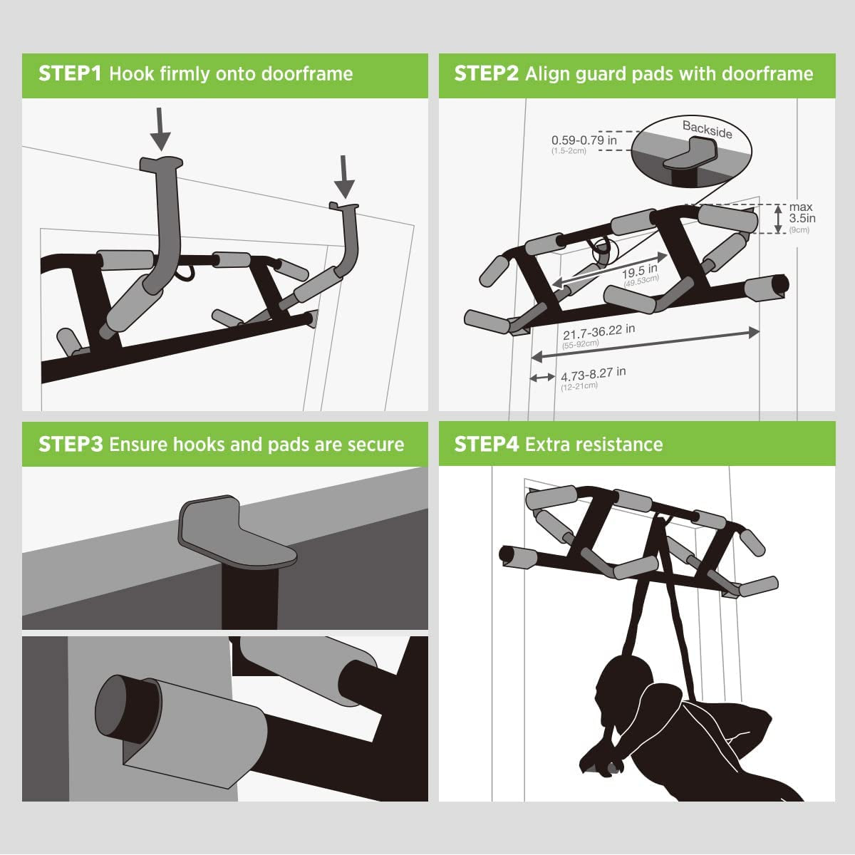 2024 Enhanced Multi-Grip Pull-Up Bar with Innovative Larger Hooks Technology - USA Patented Design, Shipping, and Warranty Included