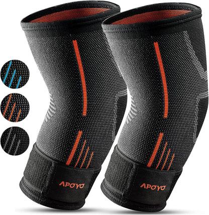 APOYO Elbow Brace for Tendonitis and Tennis Elbow - Compression Sleeve for Arthritis Relief and Joint Pain Reduction during Fitness Activities (Large)