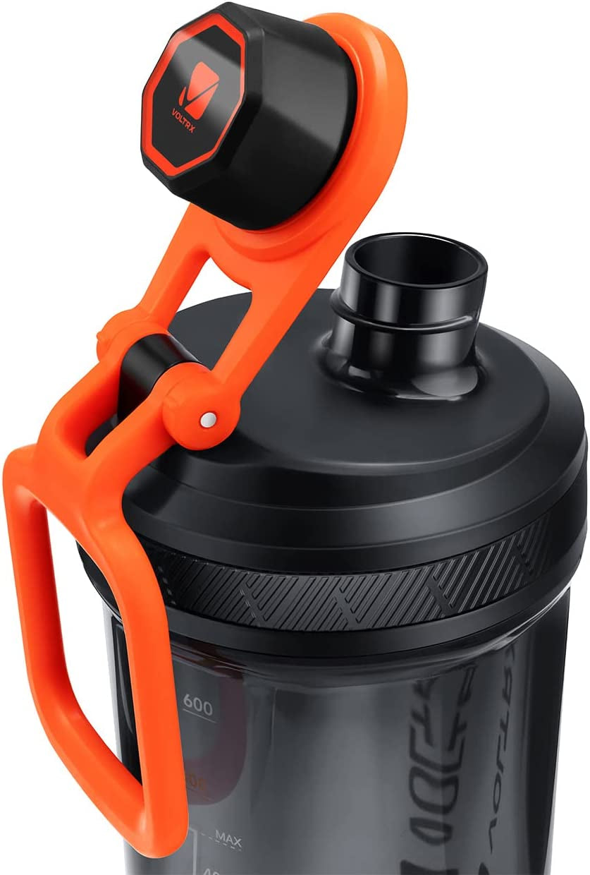 VOLTRX Electric Protein Shaker Bottle - USB Rechargeable Mixer Cup for Shakes and Meal Replacements, BPA-Free Tritan, 24 oz Capacity