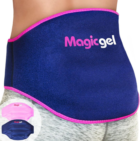 Reusable Magic Gel Ice Pack for Back Pain Relief | 2-Pack Lower Back Wrap for Hot or Cold Therapy | Effective Relief for Lumbar, Sciatic Nerve, Herniated Discs, and Tailbone Pain