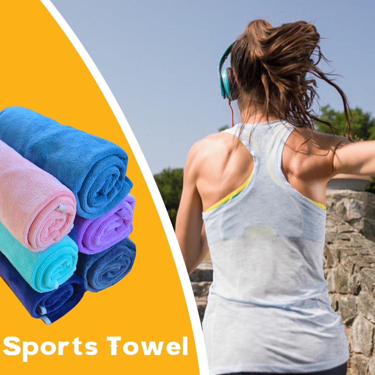 Premium Microfiber Gym Towels - Extra Large, Ultra Soft, Quick-Drying (3 Pack: Grey, Blue, Purple) - 380 GSM, 15" x 31" - Ideal for Fitness and Sports Activities