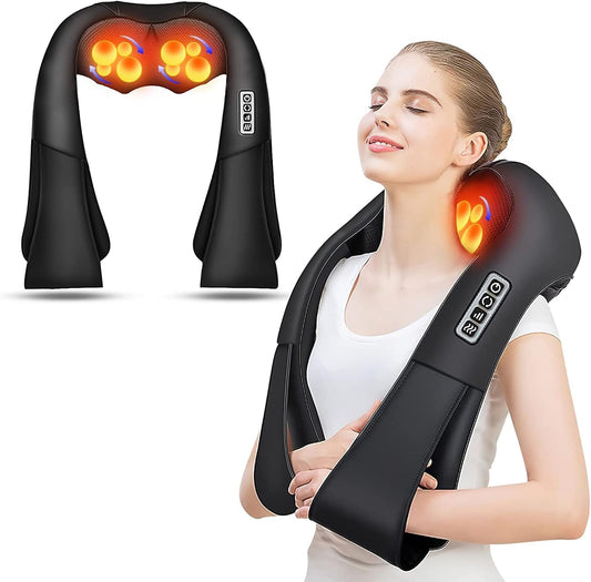 AERLANG Shiatsu Deep Tissue Back and Neck Massager with Heat - Electric 4D Massage Pillow for Father's Day Gifts from Daughter (Non-Cordless)