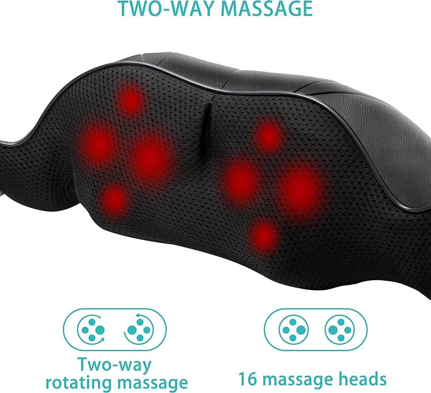 AERLANG Shiatsu Deep Tissue Back and Neck Massager with Heat - Electric 4D Massage Pillow for Father's Day Gifts from Daughter (Non-Cordless)