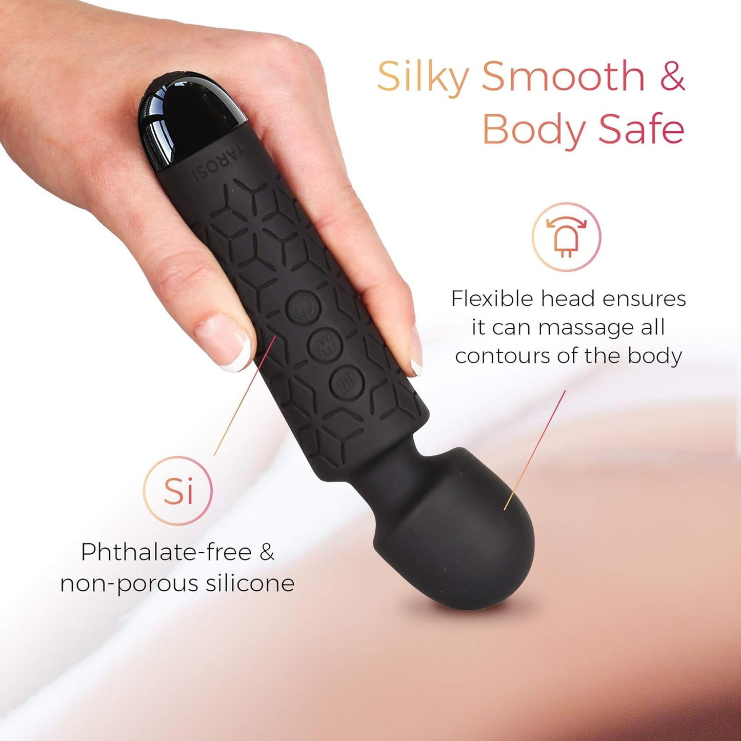 Yarosi Micro Personal Massage Device - Compact and Powerful Cordless Handheld Massager for Travel, Stress Relief, and Sports Recovery