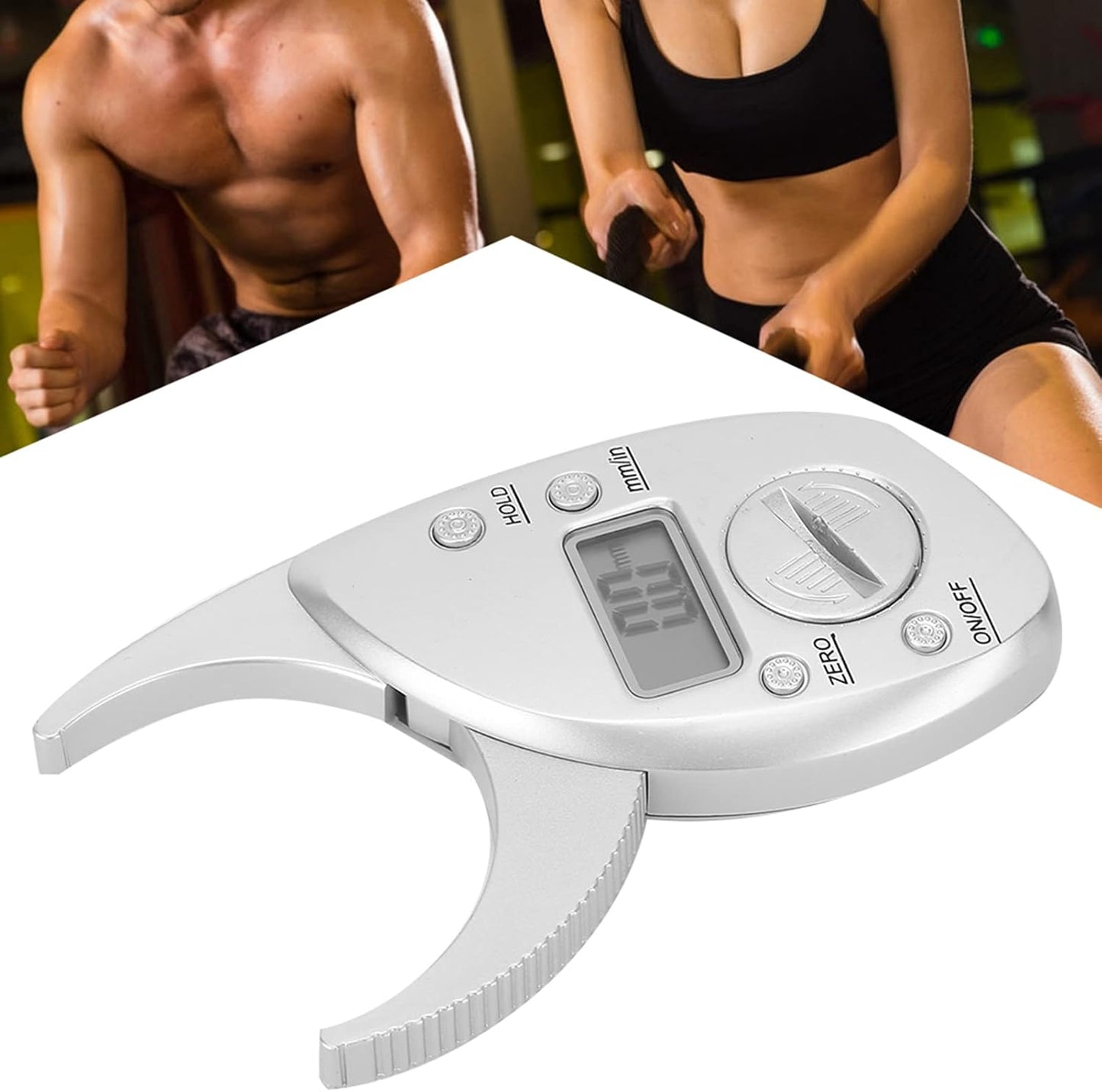 Portable Digital Body Fat Caliper with LCD Display - Handheld Skin Fat Measurement Tool for Home Use