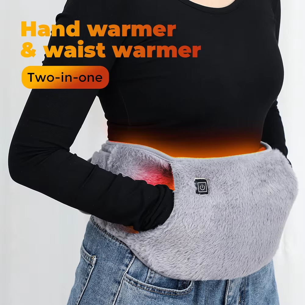 Electric Heating Abdomen Belt Adjustable Waist Heated Therapy for Menstrual Cramp Lumbar Pain Relief Uterus Hand Warmer Winter