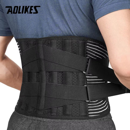 Lower Back Brace with 6 Stays Anti-Skid Orthopedic Lumbar Support Breathable Waist Support Belt for Gym Pain Relief