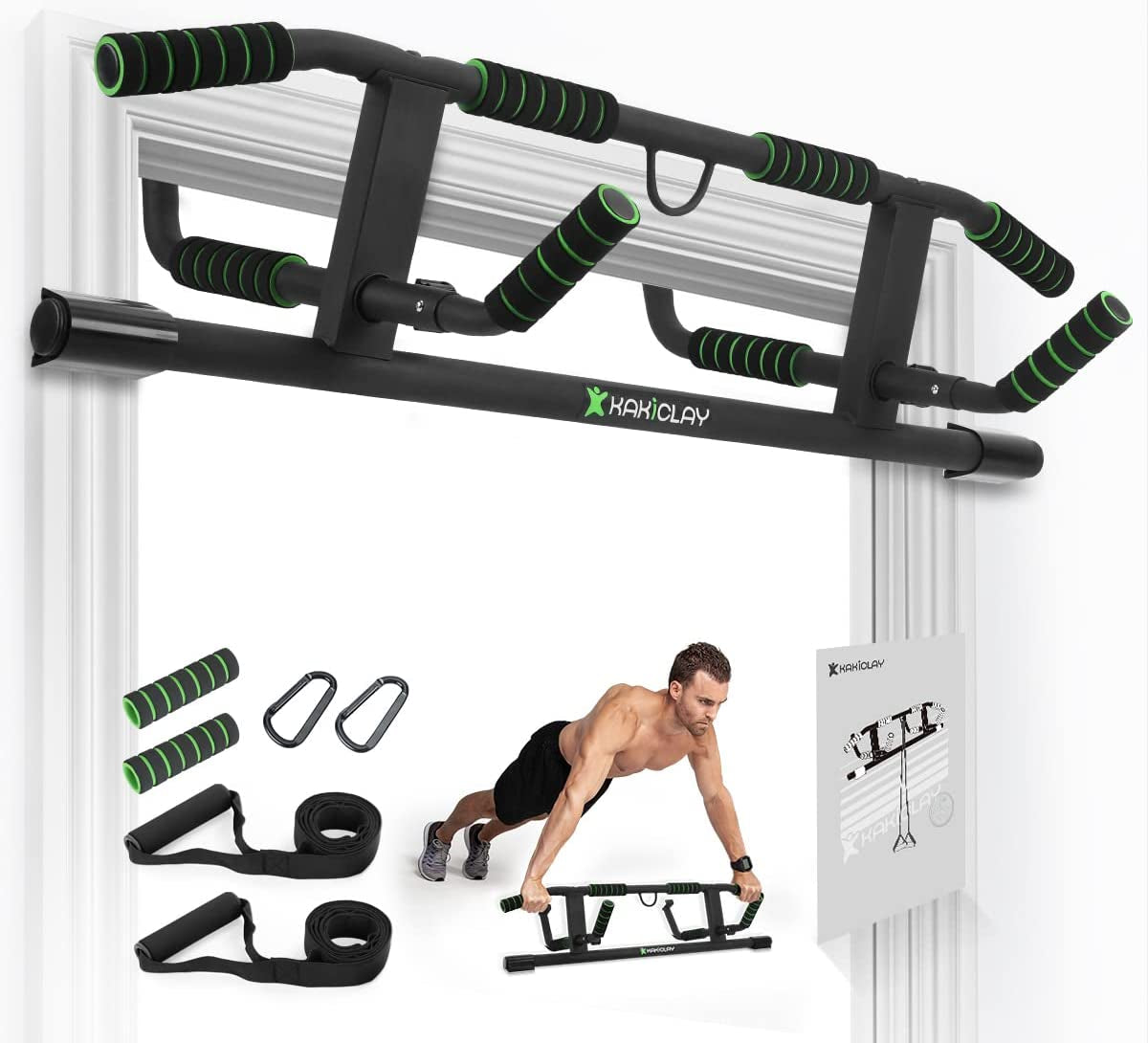 2024 Enhanced Multi-Grip Pull-Up Bar with Innovative Larger Hooks Technology - USA Patented Design, Shipping, and Warranty Included