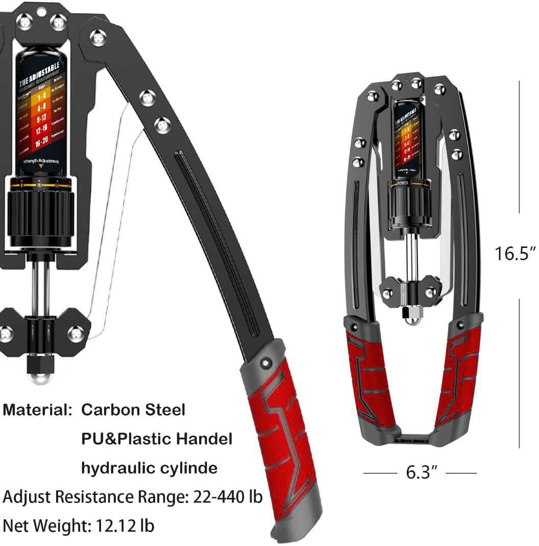 EAST MOUNT Adjustable Hydraulic Arm Exerciser - 22-440 lbs Resistance, Home Chest Expander and Shoulder Muscle Training Equipment for Enhanced Arm Strength.