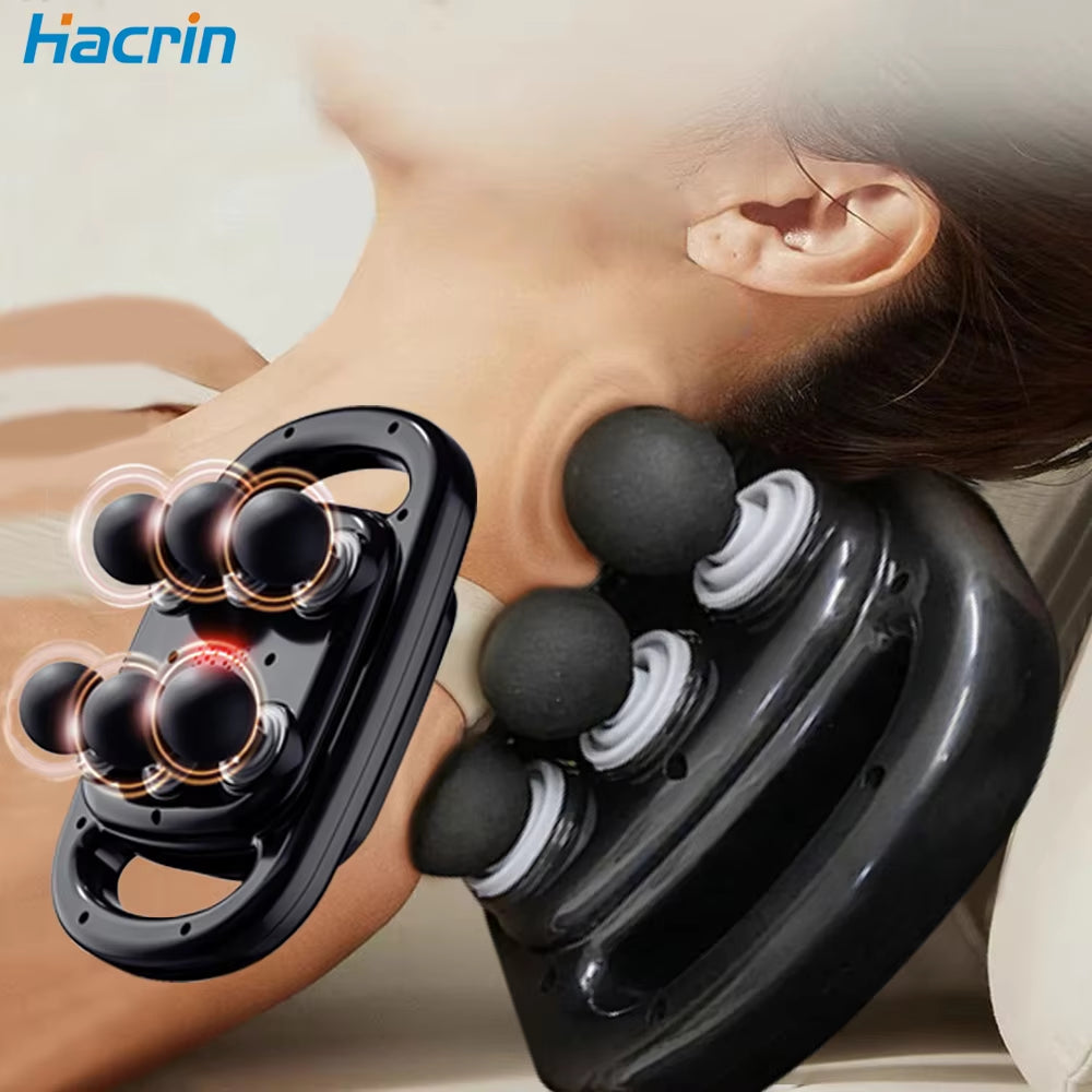 Fascia Gun Muscle Massager Gun Six Heads High Frequency Neck Waist Massage Machine Neck Shoulder Professional Fascia Massage Gun