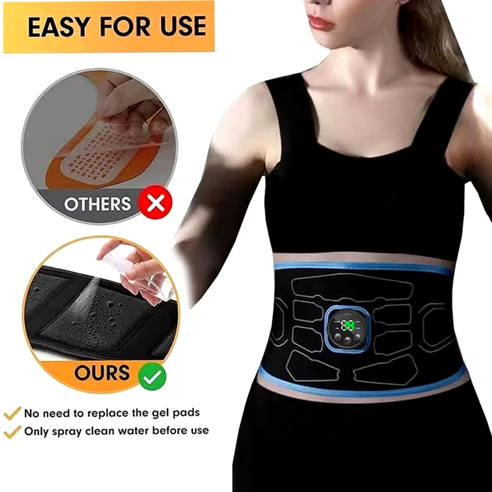 EMS Abdominal Toning Belt Electric Muscle Stimulation Muscle Toner Portable Fitness Massager Waist Trainer Body Slimming Shaping