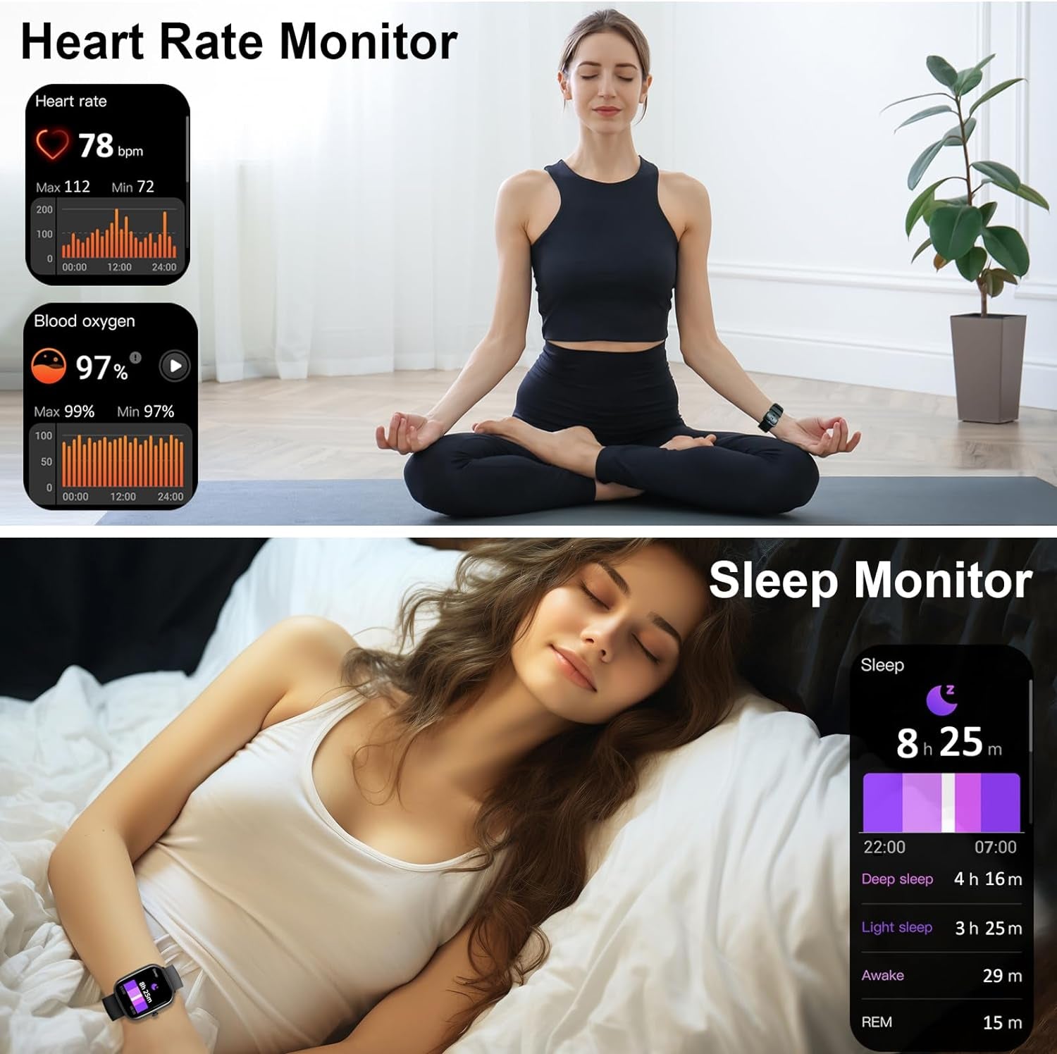 Smartwatch with 1.91" Display for Men and Women, Call Functionality, Fitness Tracker with 100+ Sport Modes, IP68 Waterproof, Heart Rate, Sleep, and SpO2 Monitoring, Pedometer, and Activity Tracker for Android and iOS