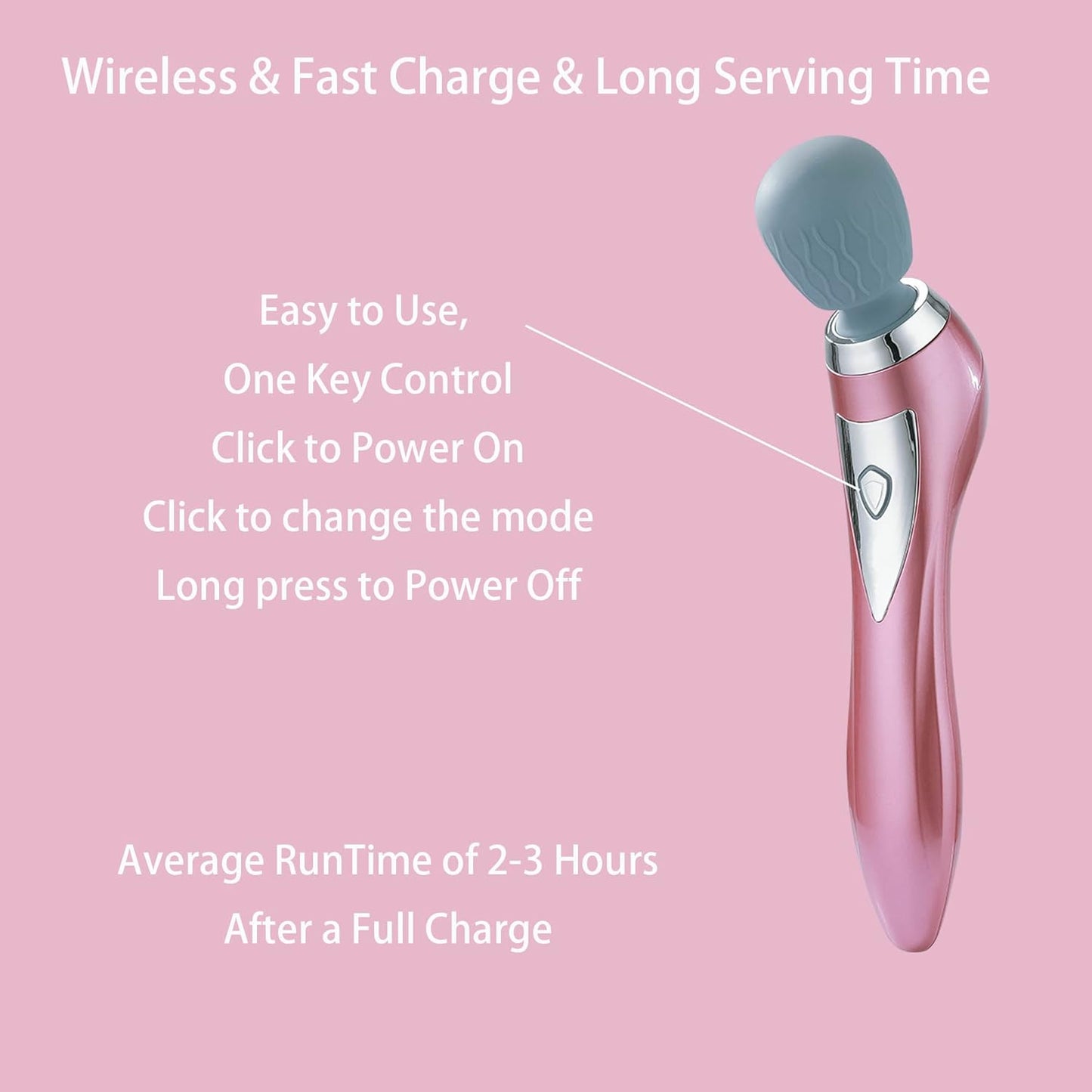 Cordless Handheld Vibrating Massager - Versatile Electric Massager for Full Body Relief, Featuring 5 Vibration Modes for Face, Neck, Back, Shoulders, Waist, Legs, and Feet - Portable Design for Both Men and Women